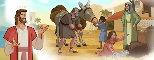 Jesus teaching about how to make peace with others.