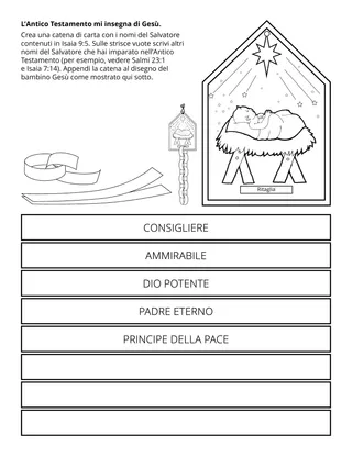 Pagina delle attività della Primaria: L’Antico Testamento mi insegna di Gesù