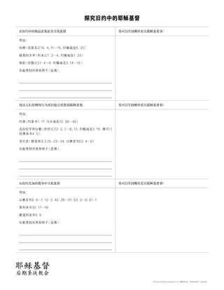 「探究旧约中的耶稣基督」讲义