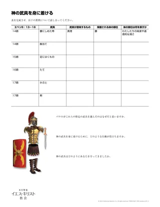 「神の武具を身に着ける」印刷用資料