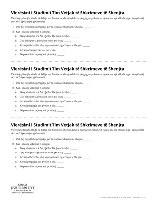 Vlerësimi i Studimit Tim Vetjak të Shkrimeve të Shenjta