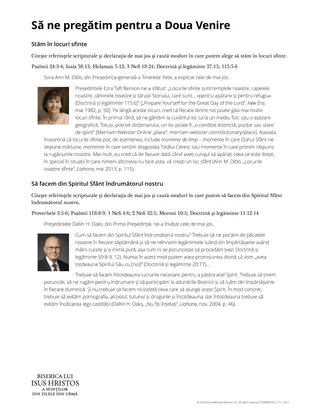 Să ne pregătim pentru a Doua Venire