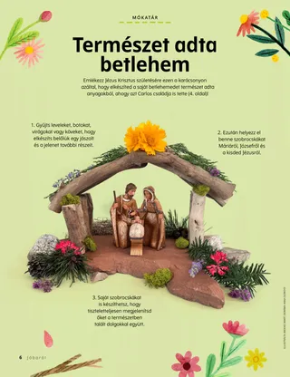 Oldal PDF-változata a természetben talált dolgokból épített betlehemes készletről