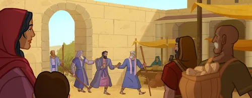 Saul is led into Damascus.