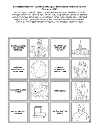 İlköğretim etkinlik sayfası: Cennetteki Baba’nın çocuklarının O’na geri dönmelerine yardım edebilirim