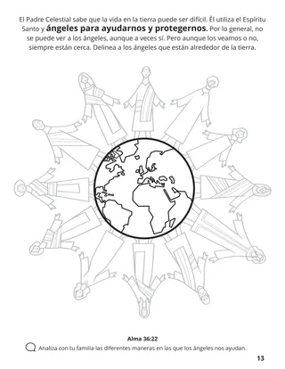 página 13 del libro para colorear “Congregar a la familia de Dios”
