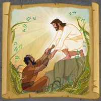 The Savior holding Paul's hands and lifting him up.
