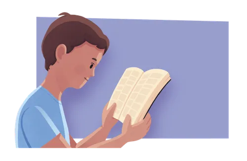 Image of a boy reading the scriptures