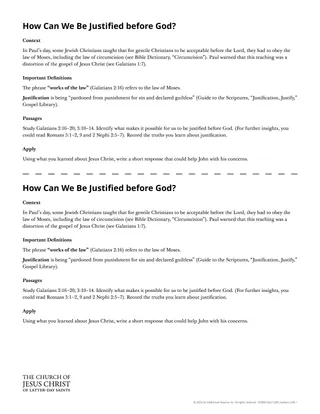 How Can We Be Justified before God? handout