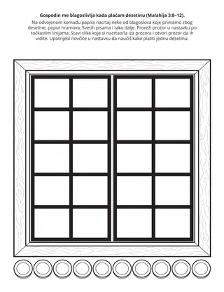 stranica aktivnosti za Malu školu: Gospodin me blagoslivlja dok plaćam desetinu