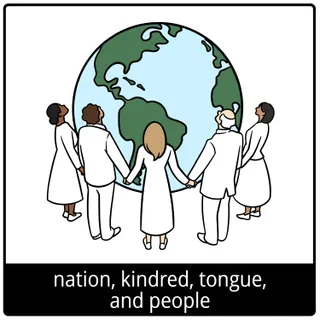 nation, kindred, tongue, and people gospel symbol