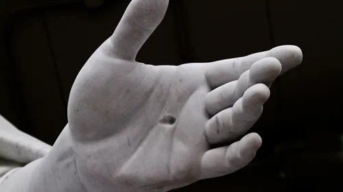 Christ’s hand with nail prints on the Christus statue