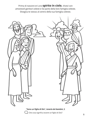 pagina 1 del libro da colorare Radunare la famiglia di Dio 
