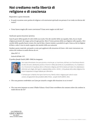 Noi crediamo nella libertà di religione e di coscienza