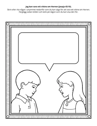 Primärs aktivitetssida: Jag kan vara ett vittne om Herren