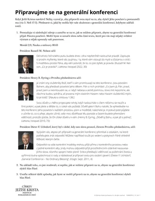 Připravujme se na generální konferenci
