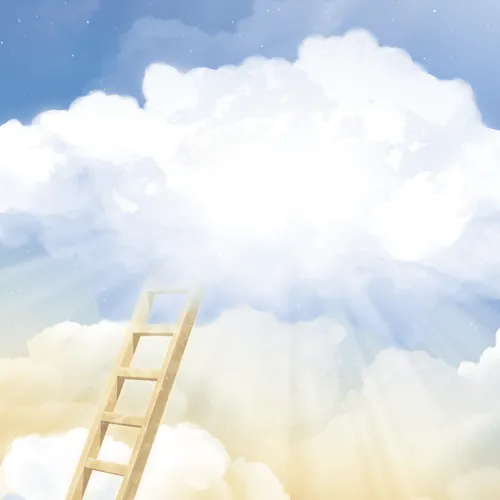 a ladder in the clouds