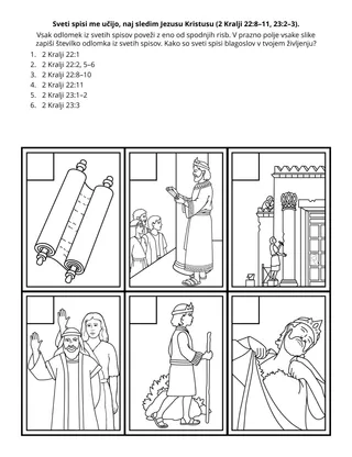 Stran z dejavnostjo za Osnovno: Sveti spisi me učijo, naj sledim Jezusu Kristusu