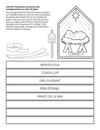 Page d’activité de la Primaire : L’Ancien Testament me parle de Jésus
