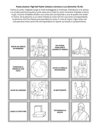 Pagina delle attività della Primaria: Posso aiutare i figli del Padre Celeste a tornare a Lui