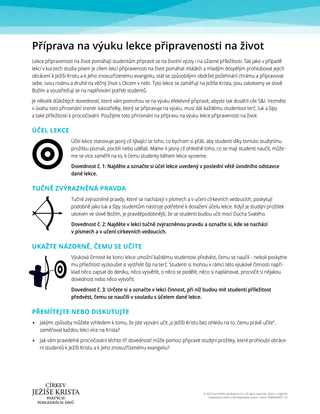Příprava na výuku lekce připravenosti na život