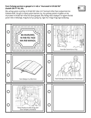 Activity payg ko Primary: Fare Sulwegyarmen e gospel e ir rebe “muruwel ni th’abi fel”