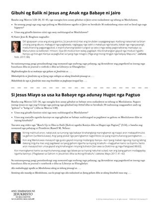 Handout sa Gibuhi og Balik ni Jesus ang Anak nga Babaye ni Jairo