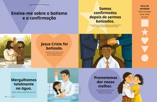Página PDF mostrando exemplos de batismo e confirmação
