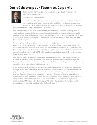 Des décisions pour l’éternité, 2<sup>e</sup> partie