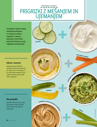 Stran v PDF s fotografijami zelenjave in omak