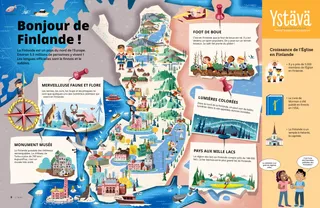 Page au format PDF contenant la carte, la faune, les sports et les bâtiments historiques de la Finlande