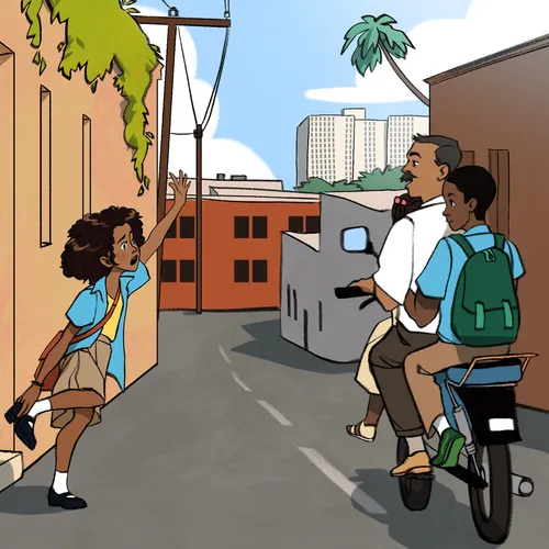 young woman hailing a motorcycle taxi