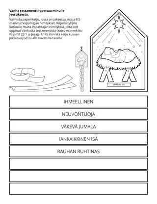 Alkeisyhdistyksen tehtäväsivu: Vanha testamentti opettaa minulle Jeesuksesta