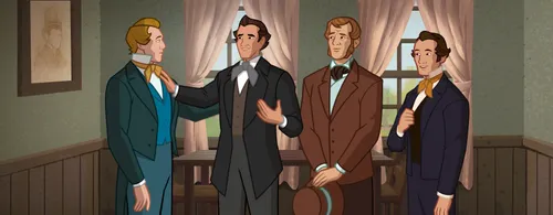 David Whitmer, Martin Harris, and Oliver Cowdery asking Joseph if they can be witnesses.