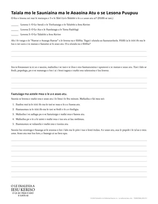 Taiala mo le Sauniaina ma le Aoaoina Atu o se Lesona Puupuu