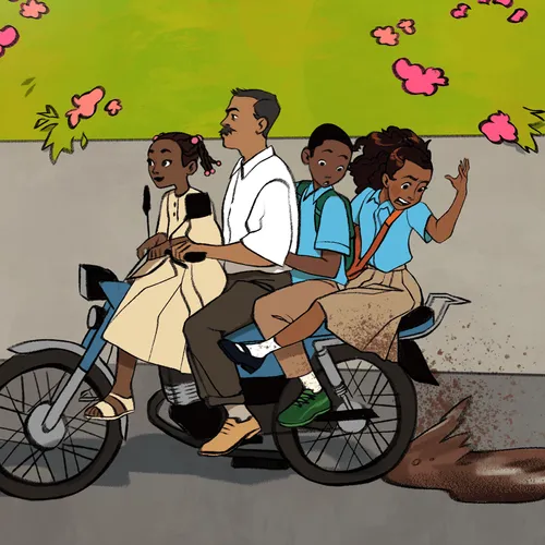 youth on a motorcycle taxi