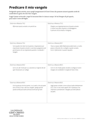 Predicare il mio vangelo