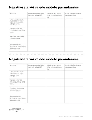 Negatiivsete või valede mõtete parandamine
