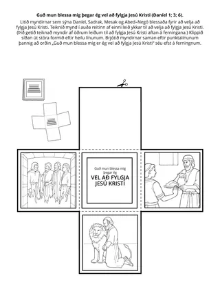 Verkefnasíða Barnafélagsins: Guð mun blessa mig þegar ég vel að fylgja Jesú Kristi