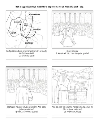 Stránka s aktivitami pre Primárky: Boh vypočuje a zodpovie moje modlitby