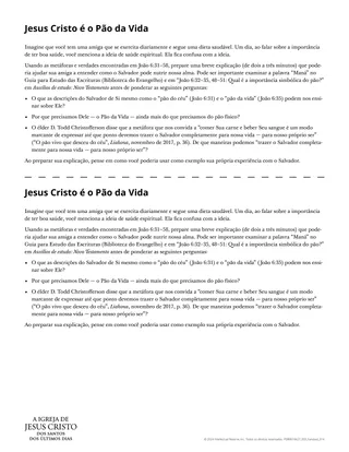 Material de apoio: Jesus Cristo é o Pão da Vida