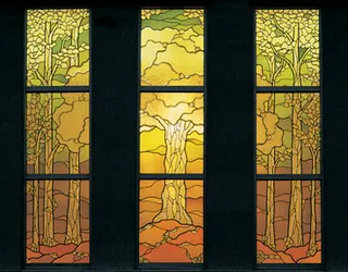 Stained glass windows in the celestial room