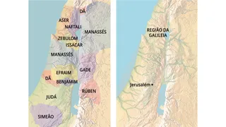 mapa de Zebulom e Naftali e mapa da Galileia