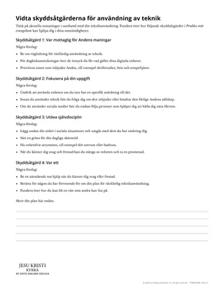 Vidta skyddsåtgärderna för användning av teknik