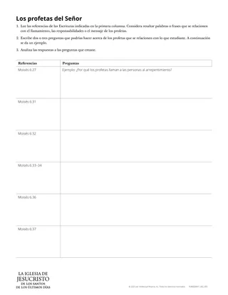 Volante: Los profetas del Señor