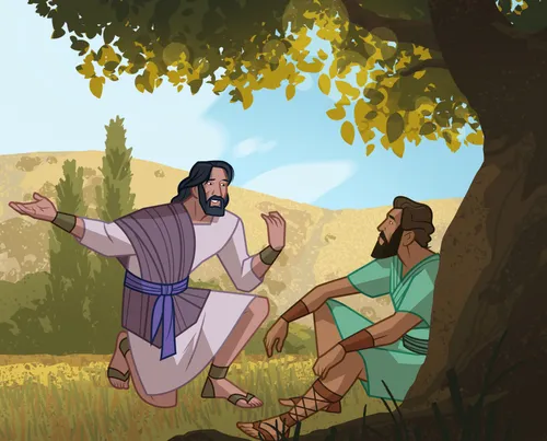 Philip talking to his friend Nathanael.