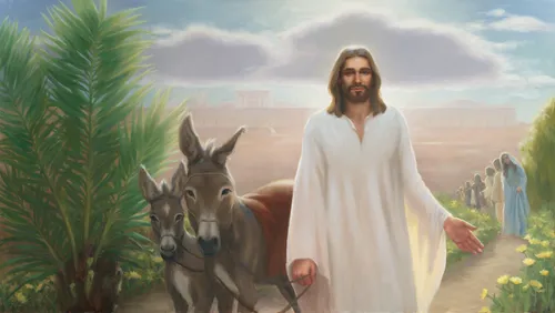 The Savior walking on a path