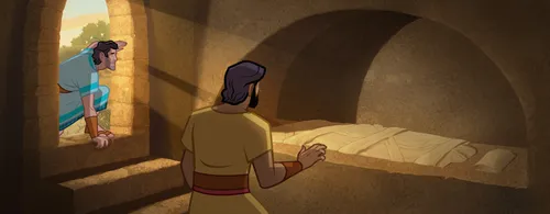 Peter and John see that Jesus’s body is not in the tomb.