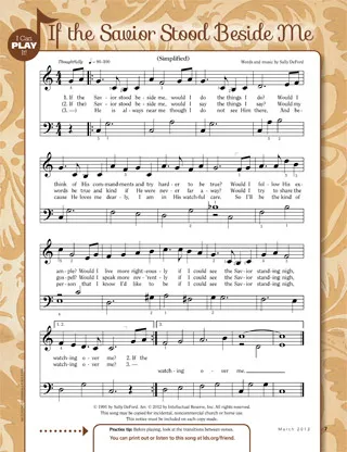 music, If the Savior Stood Beside Me