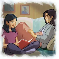 A woman visiting another woman who is sick.